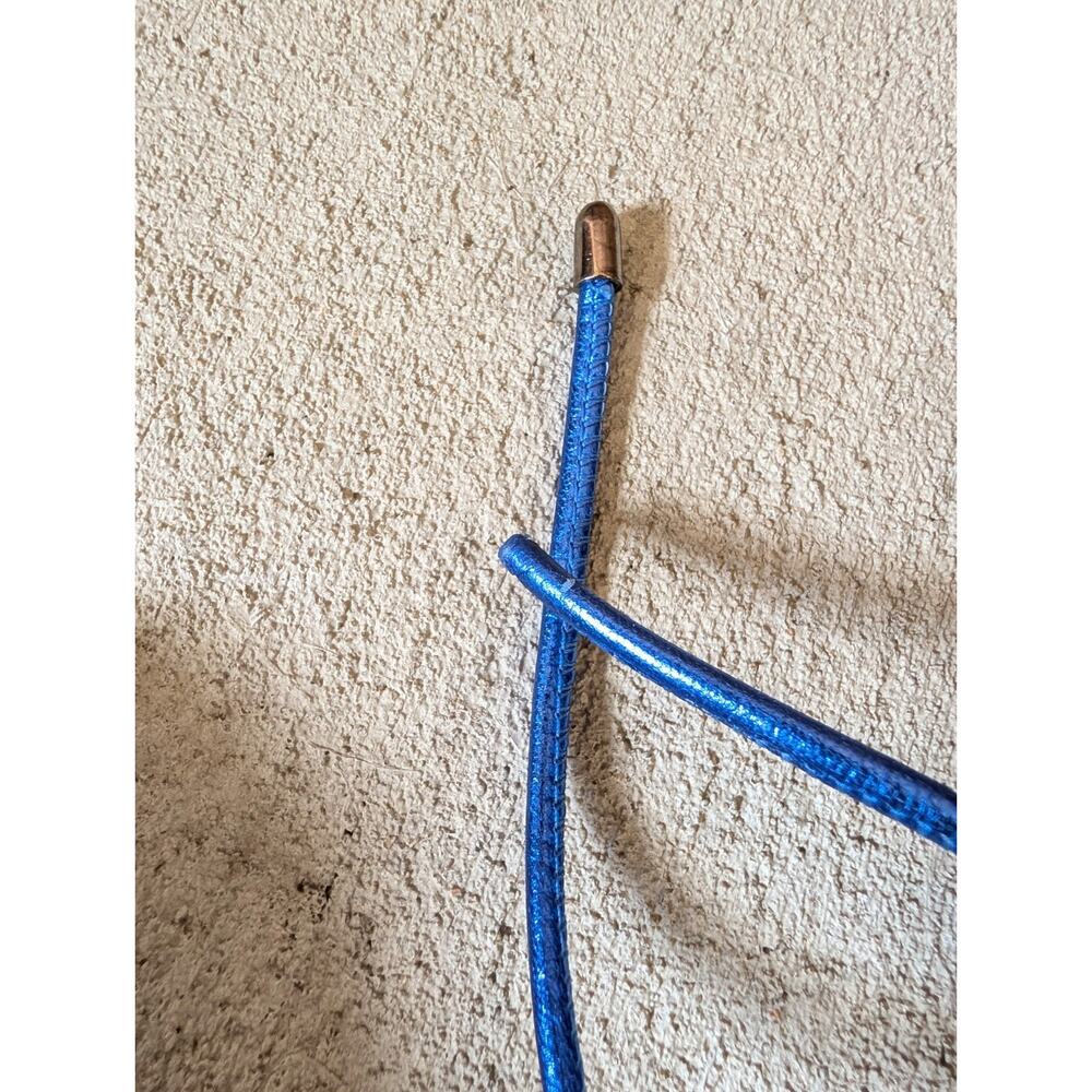 Stuart Weitzman Nudistwrap 110 Blue Metallic Leather Heel Sandal New Size 6 $525 - Picture 16 of 16